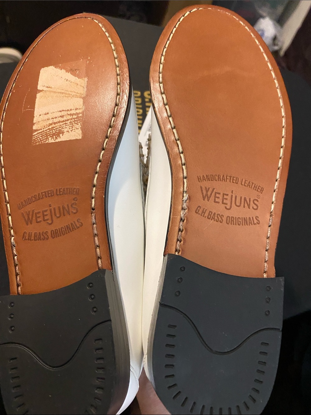 NWT IN BOX G.H. BASS WEEJUNS WO SIZE 6.5 WHITE WHITNEY CUTOUT FLOWER LOAFERS - Picture 9 of 11